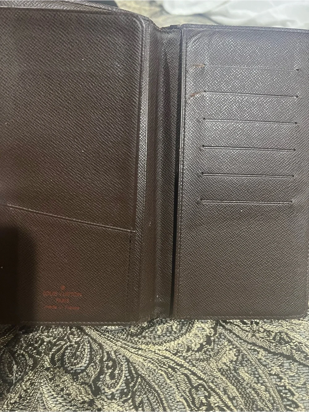 Louis Vuitton Brown Damier Ebene Checkered Long Wallet